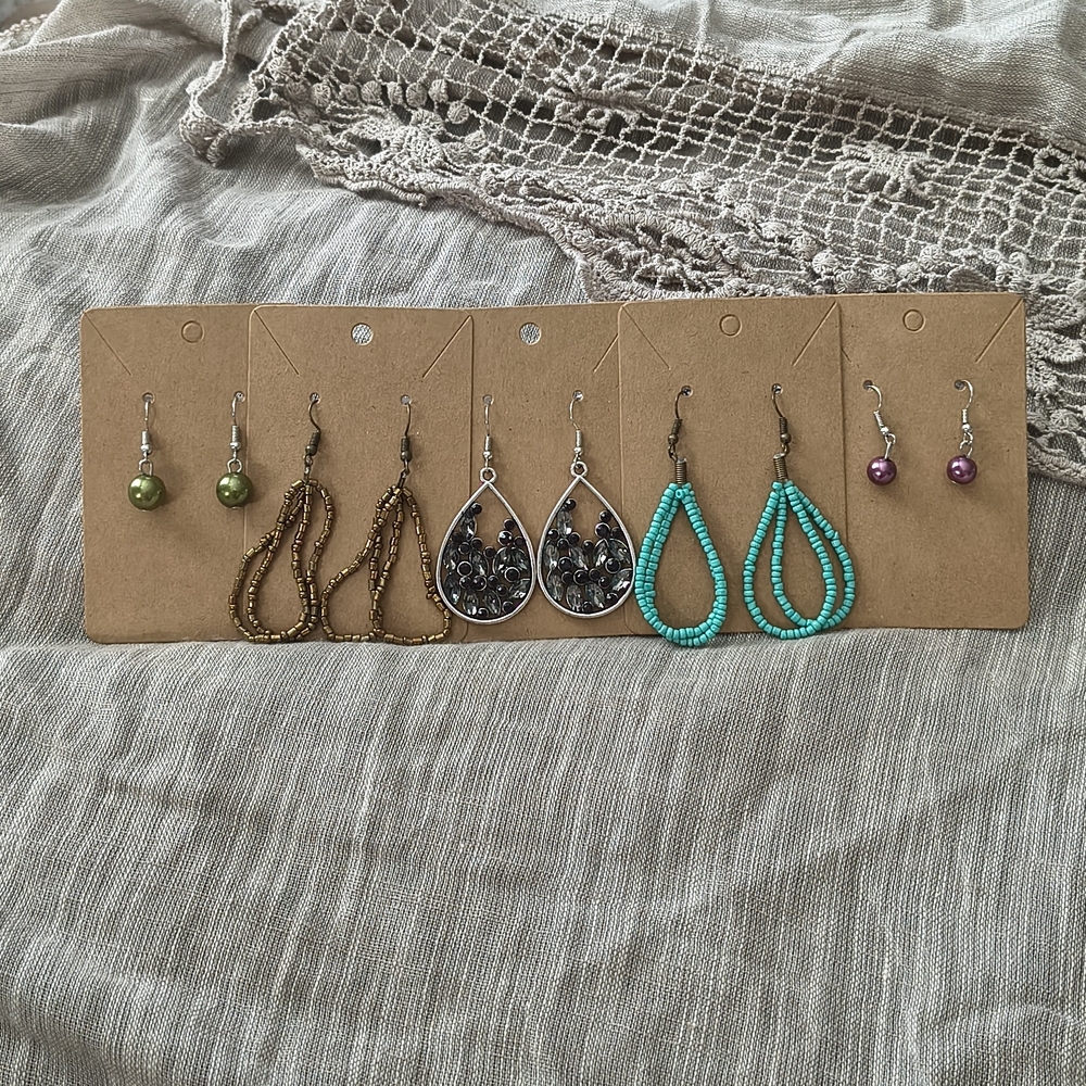 Assorted Women's Earring Set in Green, Gold, Silver, Turquoise & Purple